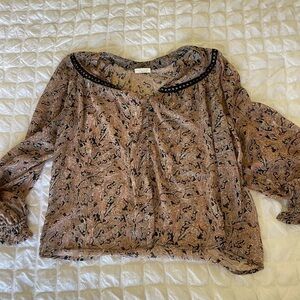 Love stitch boho semi sheer blouse